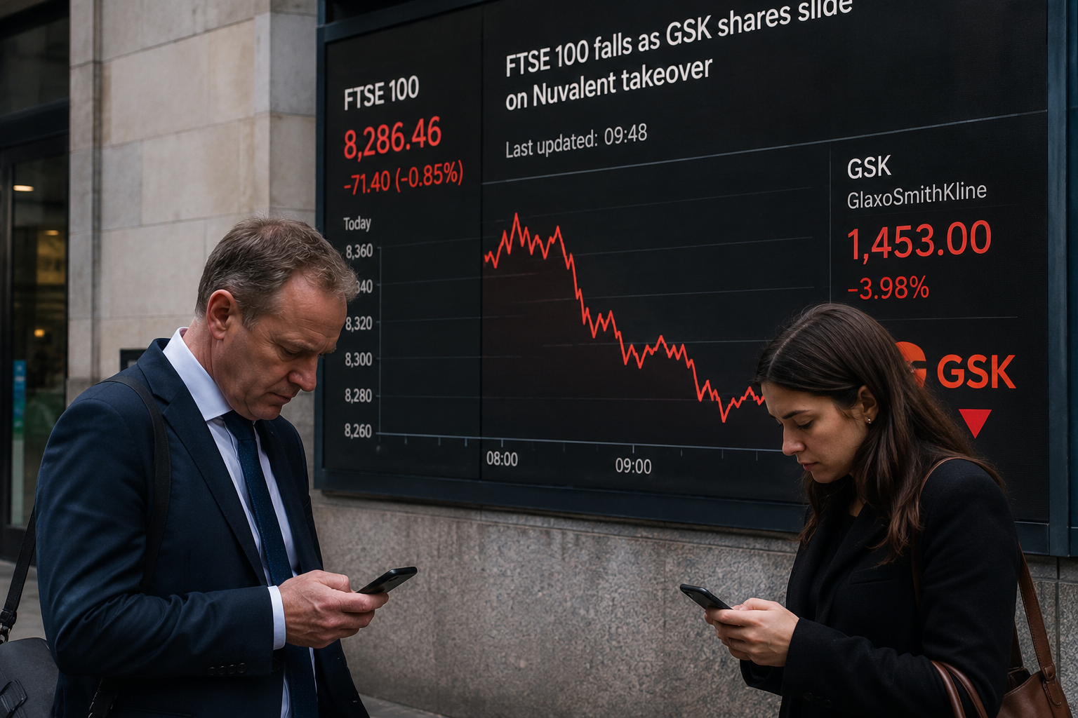 London’s FTSE 100 falls as GSK slides after Nuvalent deal